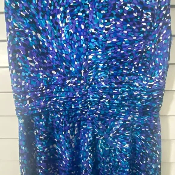 Blue Patterned Sleeveless Dress - Picture 6 of 6